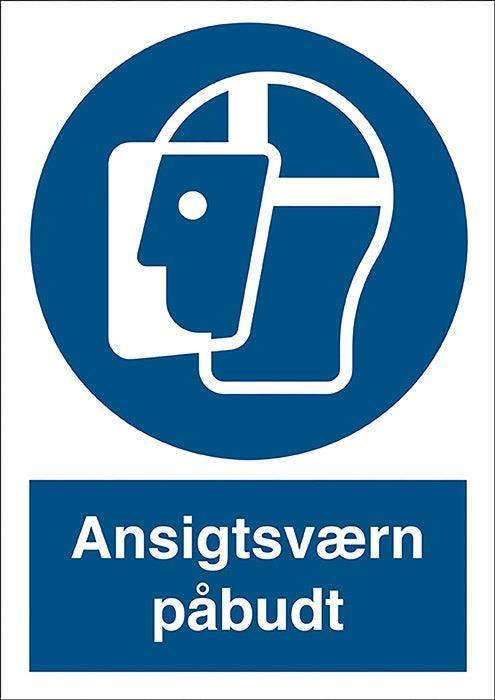 Påbudsskilt, Ansigtsværn påbudt - Backner ApS