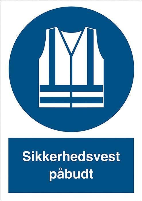 Påbudsskilt, Sikkerhedsvest påbudt - Backner ApS