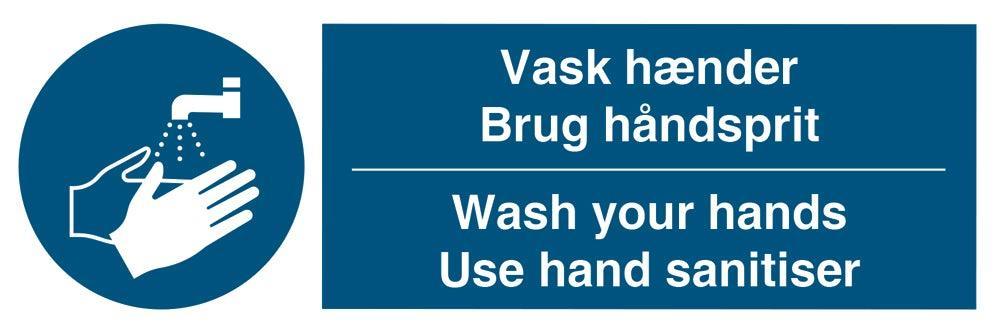 Påbudsskilt, Påbudt hånddesinfektion - Backner ApS