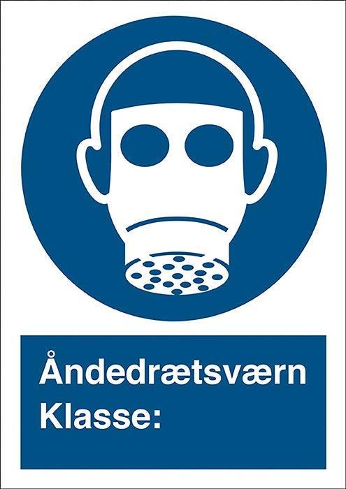 Påbudsskilt, Åndedrætsværn klasse: - Backner ApS