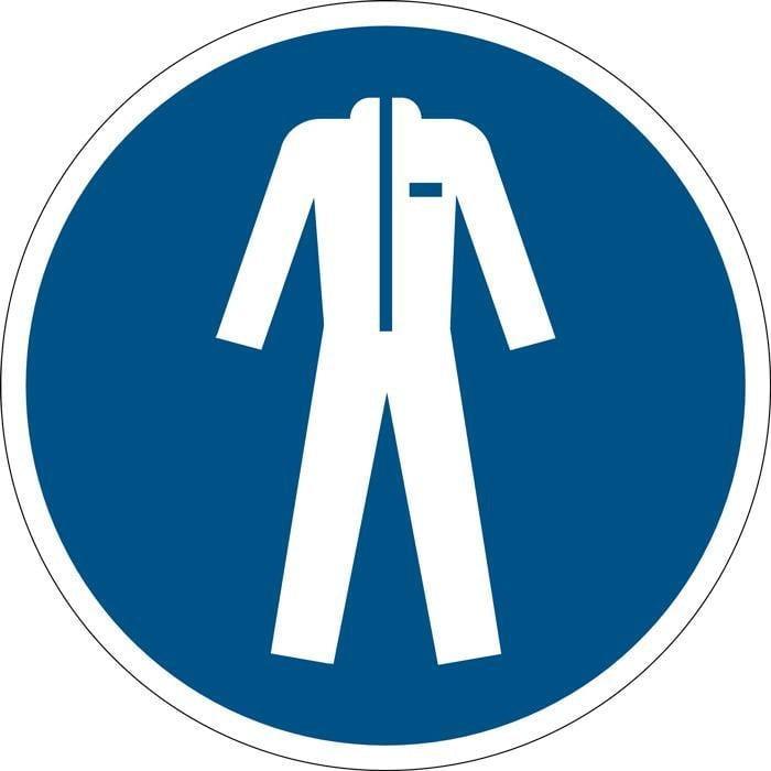 Påbudsskilt,Beskyt. dragt påbudt - Backner ApS